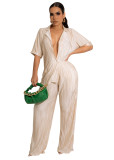 Casual Set Pleated Shirt Pants Tracksuit