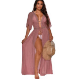 Summer Beach Thin Linen Cardigan Dress