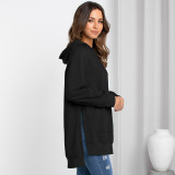 Women Casual Long Sleeve Pullover Solid Hoodies