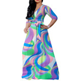 Women Summer Elegant Printed Maxi Dress