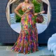 Summer Straps Print Sexy Fashion Style Maxi Dress