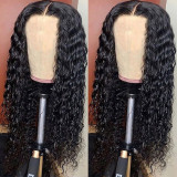 Wig Women Middle Part Long Curly Hair Headgear