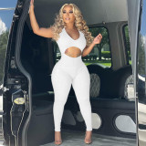 Women Sexy Ribbed Solid Sleeveless Cut Out Fitting Jumpsuit