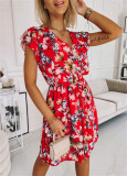 Women Summer Print  Short Sleeve Dress