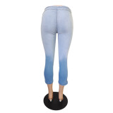 Women Fashion Pleated Split Jeans