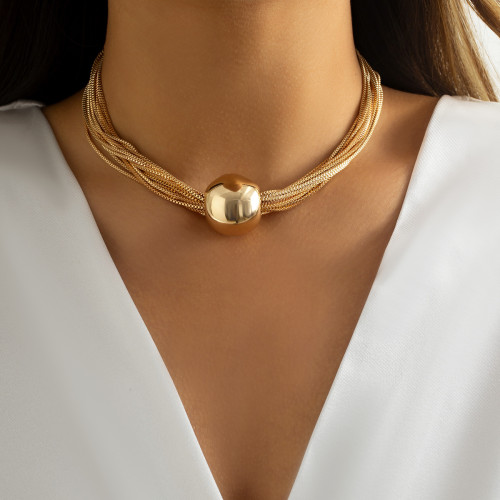 Ювелирные изделия Преувеличенное многослойное ожерелье в стиле панк Шикарное геометрическое ожерелье в стиле шара