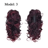 Women Curly Hair Wig  Grab Clip Ponytail  (Including 3 Sets)