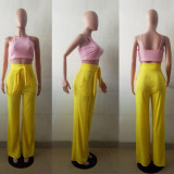 Trendy Casual Solid Color Bell Wide Leg Pants