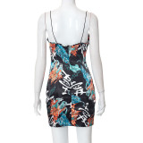 Fashion Sling Print Casual Holidays Bodycon Women's Summer Slim Dress