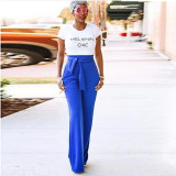 Trendy Casual Solid Color Bell Wide Leg Pants