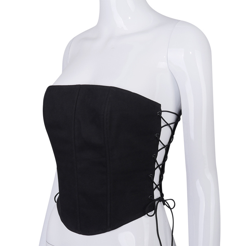 Fall Women's Sleeveless Wrap Bust Low Back Sexy Sides Lace-Up Corset - The  Little Connection