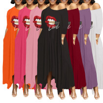Robe trapèze irrégulière à épaules dénudées pour femmes, couleur unie