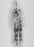 Women's Loose Print Solid Color Sleeveless Jumpsuit
