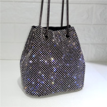 Bolso bandolera informal con diamantes de imitación para mujer, bolso de hombro con incrustaciones de diamantes a la moda