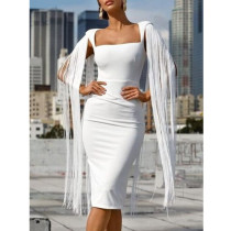 Off Shoulder Dress Spring Sexy Strapless Pure White Bodycon Dress