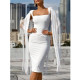Off Shoulder Dress Spring Sexy Strapless Pure White Bodycon Dress