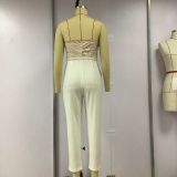 Spring/Summer Solid Strapless Sequin Dress Plus Size Women's Jumpsuit