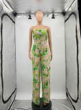Women's Summer Flower Sling Loose and Sweet Casual Jumpsuit