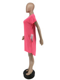 Summer Women solid Pocket Irregular Dress