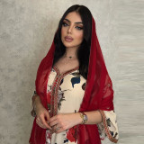 Printed Ladies Arabian Dubai Muslim Robe Abaya Dress
