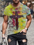 Men'S Casual Cross Faith Print T-Shirt