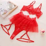 Women sexy cut out  See-Through Lace sexy lingerie set