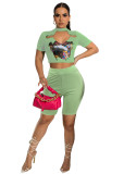 Women's Solid Color Hot Drawing Summer Fashion Casual Sexy Cutout Two-piece Set