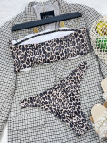 Women Sexy Leopard Swimwear Two Piece