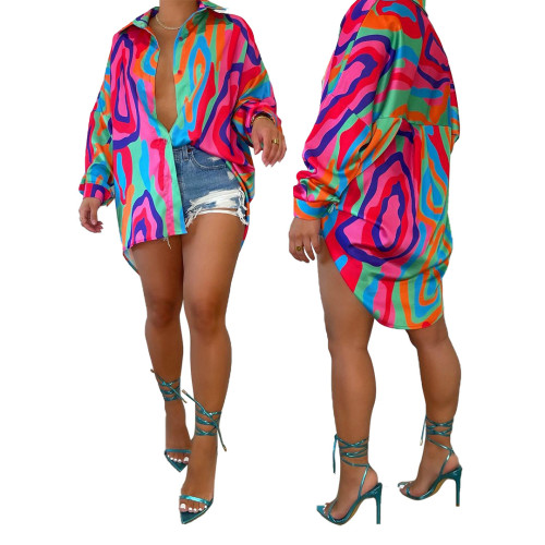 Mode-vestjurk met tie-dye-print voor dames