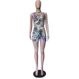 Sexy Spring/Summer Digital Print Cover-Up Swimsuit Three-Piece
