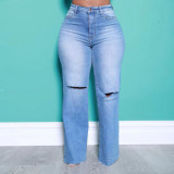 Plus Size Summer Women Ripped Jeans