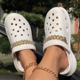 Women Summer Decorative Hole Toe Sandals