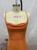 Summer suspender slit women's dress sexy u-neck long dress skirt