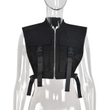Fall Fashion Trend Cargo Zipper Vest Top