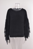 Autunno/Inverno maglia nappa Style Fashion Chic Career Pullover Plus Size Maglione allentato in tinta unita camicetta