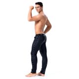 Mens Leather Tight Fitting Sexy Leather Pants Nightclub Stage Rock Band Performance Leather Pants