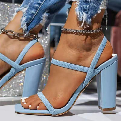Women's Shoes Plus Size Spring Summer High Heels Open Toe Sandals Square Toe Snake Sandals