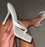 Stiletto flip-flops sandals women's high-heeled slippers women's elegant Plus Size women's high-heeled shoes