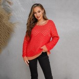 Pre-Fall Round Neck Pullover Long Sleeve Women's Knitting Shirt