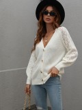 Winter single-breasted solid color knitting women's knitting cardigan loose sweater women