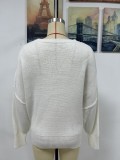 Fall/Winter Fashion Long Sleeve Round Neck Knitting Loose Split Pullover Sweater Women