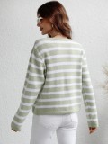 Maglione cardigan monopetto da donna maglione lavorato a maglia da donna a righe autunno e inverno moda sciolta