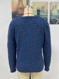 Maglione pullover tinta unita Chic Round Neck maglione lavorato a maglia da donna