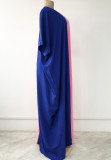 Vestido de manga corta con contraste de color musulmán africano de verano para mujer de talla grande