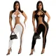 Women Summer Sleeveless Sexy Patchwork Jumpsuit