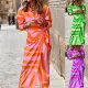 Women clothes Style Casual Long Sleeve Striped Print Dress