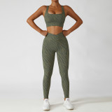 Conjunto de yoga Camuflaje Leopard Deportes Ropa ajustada Butt LiftMujeres Gimnasio Sportwear Set