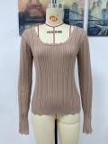 women's autumn winter knitting shirt solid color button pullover basic sweater