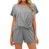 Summer Women'S Outfit Casual Solid Two Piece Shorts Set
