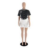 Uniforme de béisbol de contraste de verano para mujer, pantalones de dos piezas, ropa deportiva con bolsillo cruzado para mujer